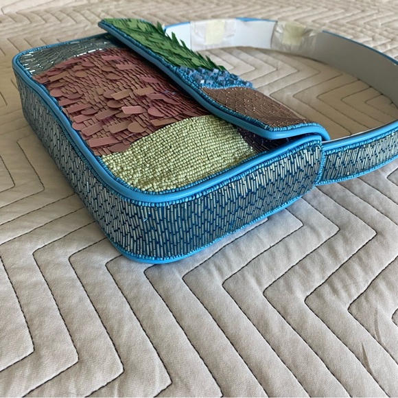 Tommy Beaded Patchwork Shoulder Bag Staud NWT - Picture 5 of 17